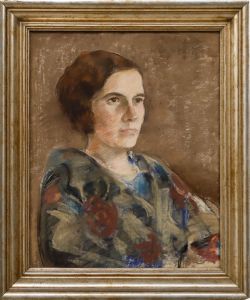 Helmut Bernhardt (1905-1944) - Pastel, Portrait of a Lady in a Floral Shawl