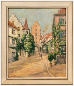 Erich Krause (1886-1954) - German School 1942 Oil, A Street in Meersburg