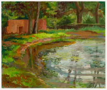 Joan Kisby - Impressionist 20th Century Oil, Bunker by the Pond