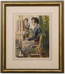 Willie Drecker - 1923 Gouache, Femme Parisienne