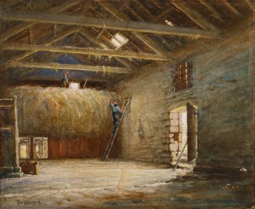Tom Whitehead - Mid 20th Century Watercolour, In the Hay Barn