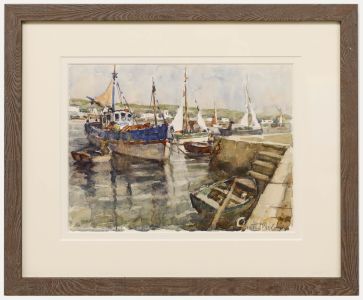 Henri Milock (French 1898-1979) - Mid 20th Century Watercolour, Coastal Harbour