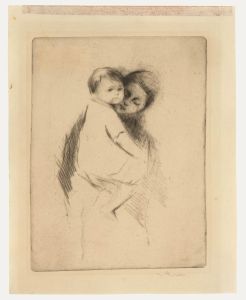 Early 20th Century Etching - Mother and Child
