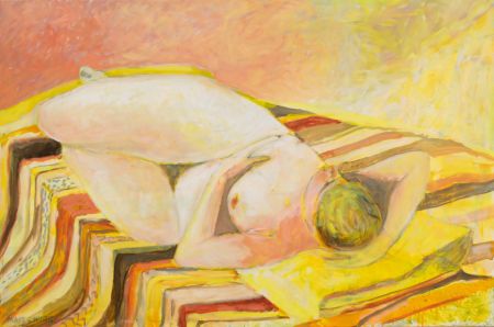 Mary Chugg (1935-2024) - Contemporary Oil, Reclining Nude