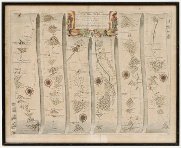 John Ogilby - 18th Century Etching, Road from Chester to Cardiff