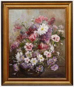 Mid 20th Century Oil - Wildflower Arrangement