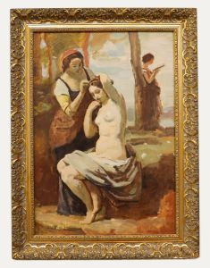 Bertrand Py (1895-1973) After Corot - Framed Mid 20th Century Oil, The Bather