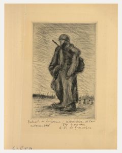Andre Dunoyer de Segonzac (1884-1974) - 1916 Etching, Bataille de la Somme