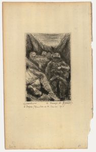 Andre Dunoyer de Segonzac (1884-1974) - 1916 Etching, In the Trenches
