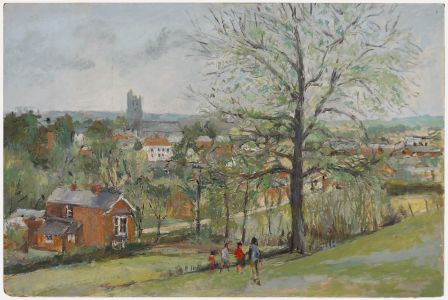 Simon Goldberg (1916-2002) - Mid 20th Century Oil, Walk to the Village