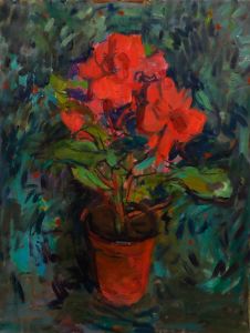 Simon Goldberg (1916-2002) - 2001 Oil, Begonia