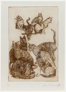 Anna Ravenscroft - Contemporary Etching, Gangland Cats