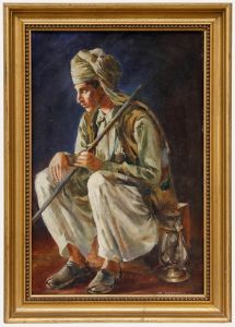 M. Henderson - Early 20th Century Oil, Resting Guard