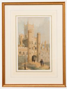 Alfred Slocombe (1836-1899)-Framed Watercolour, The Gatehouse St John's College 