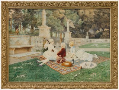 Guido Guidi - 1919 Watercolour, Garden of Leisure