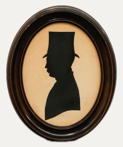 Miniature 19th Century India Ink - Man in A Top Hat