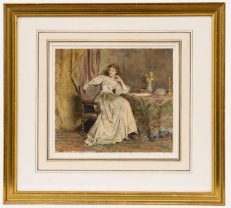 George Goodwin Kilburne (1839-1924) - 19th Century Watercolour, Letter Writing