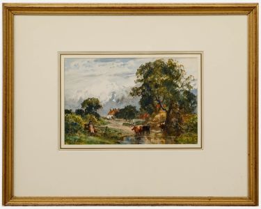 Robert Thorne Waite RWS RBC ROI (1843-1935) -Watercolour, Watering Cattle