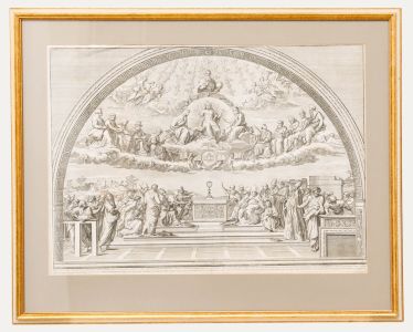 After Raphael (1483-1520) - Engraving, Disputation of the Holy Sacrament