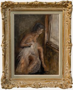 Gaston Haustrate (1878-1949) - Early 20th Century Oil, Nude at the Window