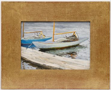 Leonid Petrovitch Baikov (1918-1994) - Mid 20th Century Oil, At The Dock