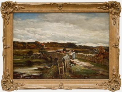 Charles Walter Radclyffe RBSA (1817-1903) - Framed Oil, The Gossiping Drover