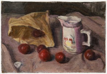George Weissbort (1928-2013) - 20th Century Oil, Bag of Plums & a Pink Jug