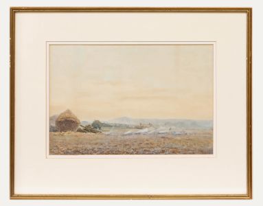 R. Hamilton Chapman (act.1881-1923) - Watercolour, Stubble Burning 86