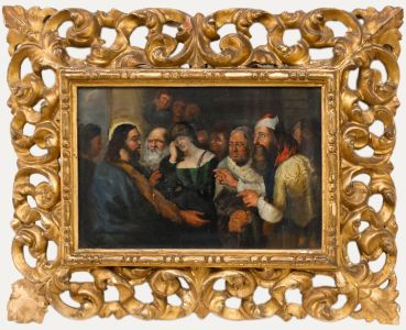 After Rubens - 19th Century Oil, Christ and the Woman Taken Into Adultery