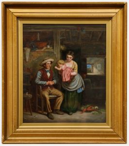 Frederick Johnston (fl.1855-1868) - Framed Oil, Reaching for Father