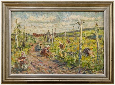Alexander Andreyevich Lopadkin (1922-1996) - 1994 Oil, Working The Fields