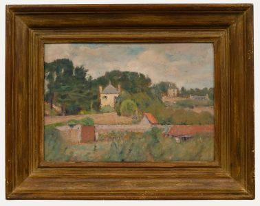 Cecile Hertz-Eyrolles (1875-1974) - Framed Oil, Allotment Gardens