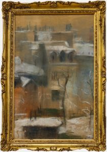 Cecile Hertz-Eyrolles (1875-1974) - Framed Pastel, The Snowy City
