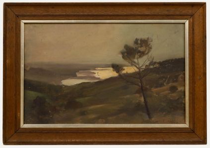 Cecile Hertz-Eyrolles (1875-1974) - Framed Mid 20th Century Oil, Grey Coastline