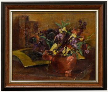 Cecile Hertz-Eyrolles (1875-1974) - Framed Oil, Still Life of Violas