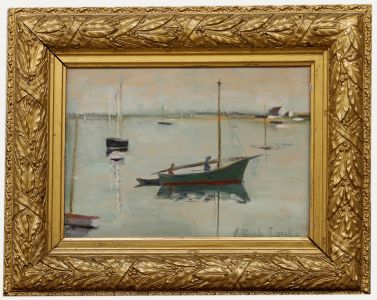 Cecile Hertz-Eyrolles (1875-1974) - Framed Oil, The Little Green Boat