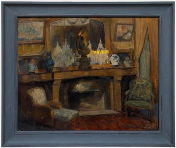 Cecile Hertz-Eyrolles (1875-1974) - Mid 20th Century Oil, Interior Scene