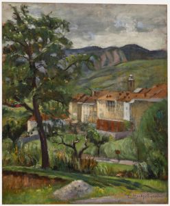 Cecile Hertz-Eyrolles (1875-1974) - Mid 20th Century Oil, View Of The Valley