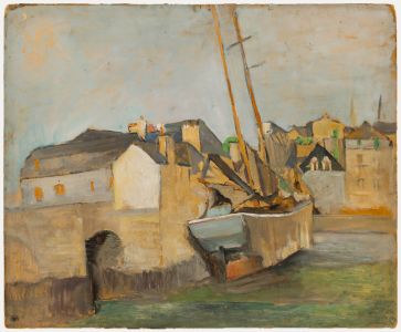 Cecile Hertz-Eyrolles (1875-1974) - Mid 20th Century Oil, Morning At The Harbour