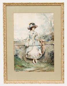 Casimero Tomba - Early 20th Century Watercolour, Edwardian Lady