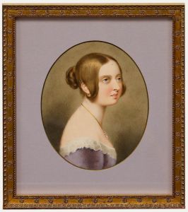 Framed 19th Century Watercolour - Portrait of Queen Victoria