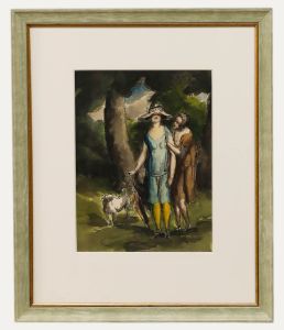 Harold Hope Read (1881-1959) - Framed Watercolour, A Walk in the Park 