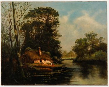 Late 19th Century Oil - Riverside Cottage