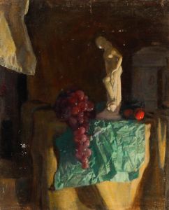 George Weissbort (1928-2013) - 20th Century Oil, Grapes and a Statue
