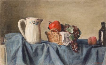 George Weissbort (1928-2013) - 20th Century Oil, A Jug & Basket of Fruit