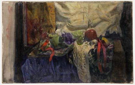 George Weissbort (1928-2013) - 20th Century Oil, Fruit, Ribbon and Net