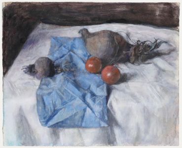George Weissbort (1928-2013)- 20th Century Watercolour, Vegetables on Blue Cloth