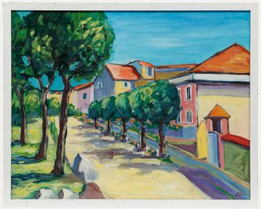 Erwin Steinhauser (1939-2023) - 20th Century Oil, Street with Laurel Trees