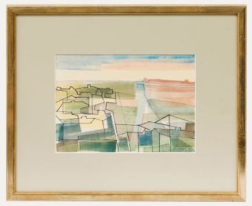 Beverley Peter Meyers (1949-2016) - 1990 Watercolour, Sunset Over The City