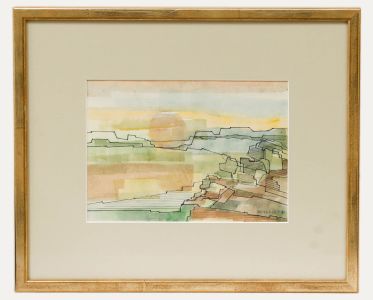 Beverley Peter Meyers (1949-2016) - 1990 Watercolour, Sunset Over The Town